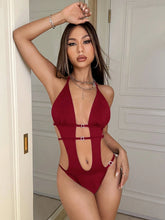 Sexy Party Metallic Thread Sheer Sleeveless Bodysuit In Pink